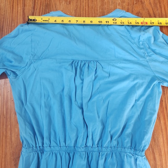 Lilly Pulitzer Womens Pima Cotton XL Blue V-Neck Long Sleeve Elastic Waist Dress - Picture 6 of 13